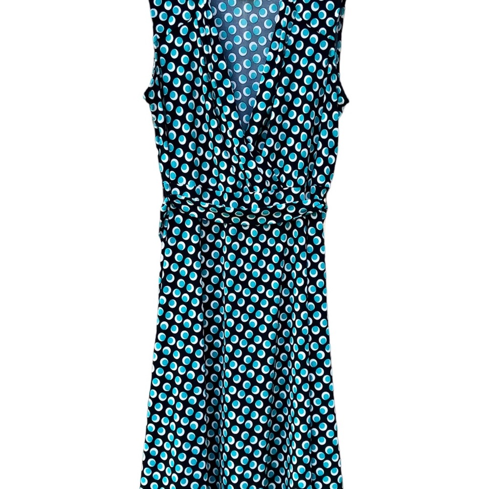 Polka Dot Dress Stretch 12/14 100% polyester Belted